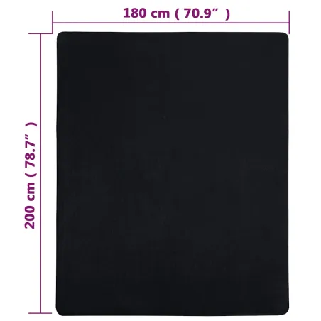 Draps-housses Jersey 2 pcs Noir 180x200 cm Coton
