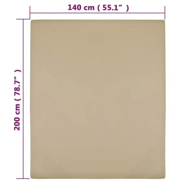 Drap-housse Jersey Taupe 140x200 cm Coton