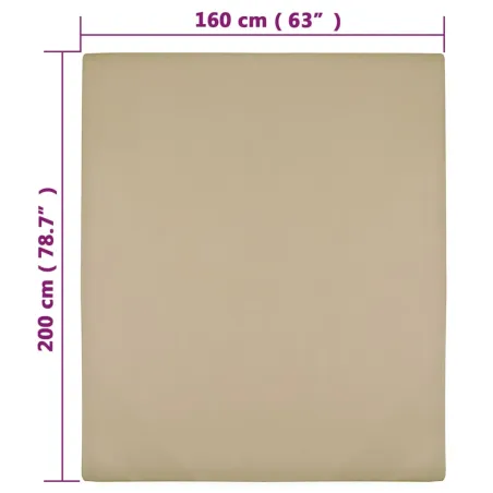 Drap-housse Jersey Taupe 160x200 cm Coton