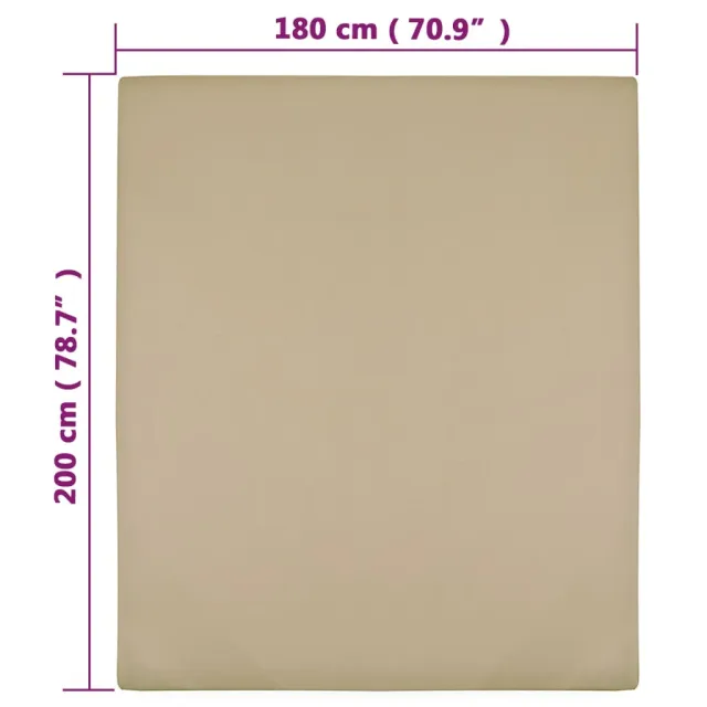 Draps-housses Jersey 2 pcs Taupe 180x200 cm Coton