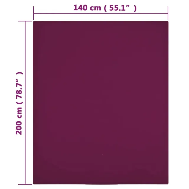 Drap-housse Jersey Bordeaux 140x200 cm Coton