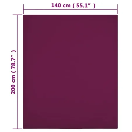 Drap-housse Jersey Bordeaux 140x200 cm Coton