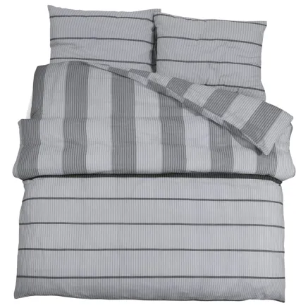 Ensemble de housse de couette Gris 200x200 cm Coton 2