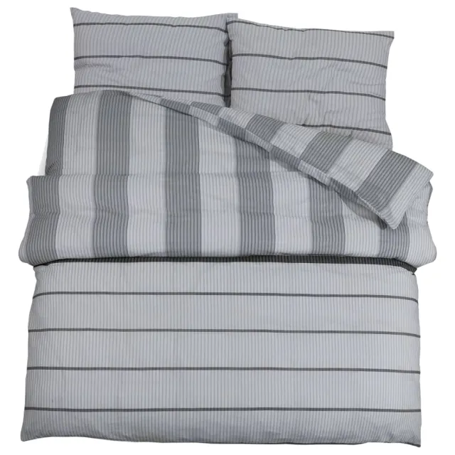 Ensemble de housse de couette Gris 200x220 cm Coton