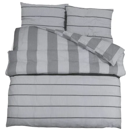 Ensemble de housse de couette Gris 260x220 cm Coton