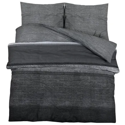 Ensemble de housse de couette gris foncé 140x200 cm Coton 2