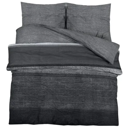Ensemble de housse de couette gris foncé 140x200 cm Coton 2