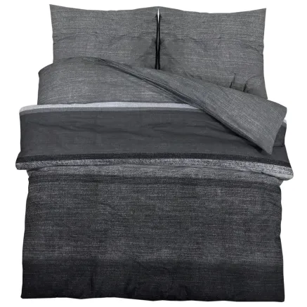 Ensemble de housse de couette gris foncé 220x240 cm Coton 2