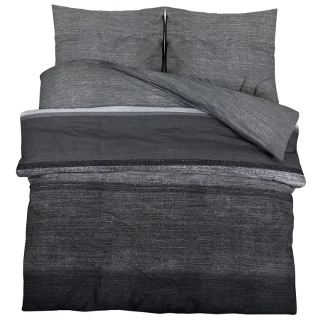 Ensemble de housse de couette gris foncé 220x240 cm Coton