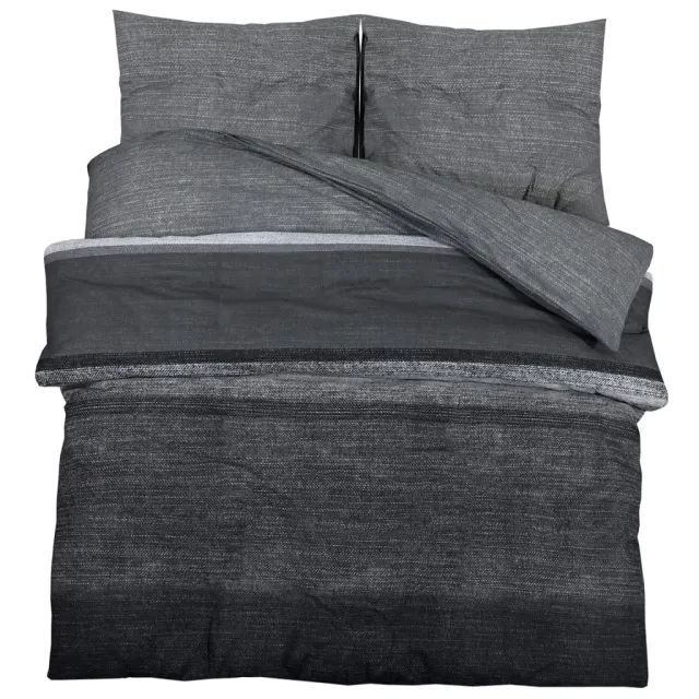 Ensemble de housse de couette gris foncé 260x240 cm Coton