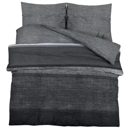 Ensemble de housse de couette gris foncé 140x200 cm Coton 2