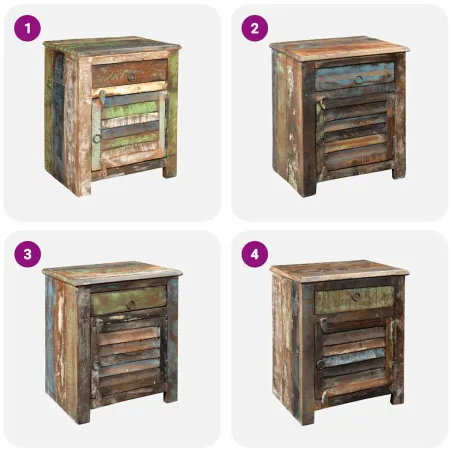 Table de coin avec 1 tiroir et 1 porte Bois de récupération