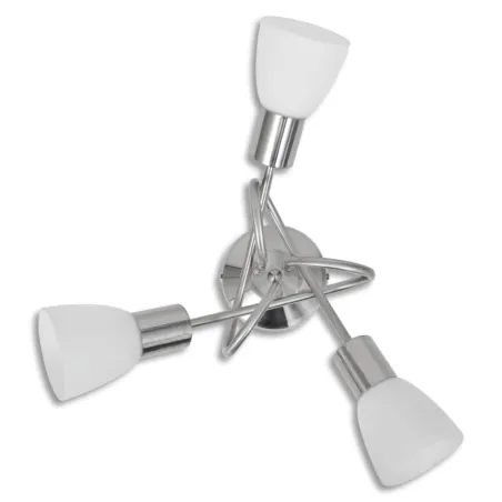 Plafonnier avec abat-jour en verre pour 3 ampoules E14