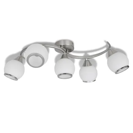 Plafonnier avec abat-jour en verre sur rail ondulé 2