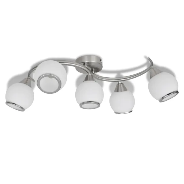 Plafonnier avec abat-jour en verre sur rail ondulé