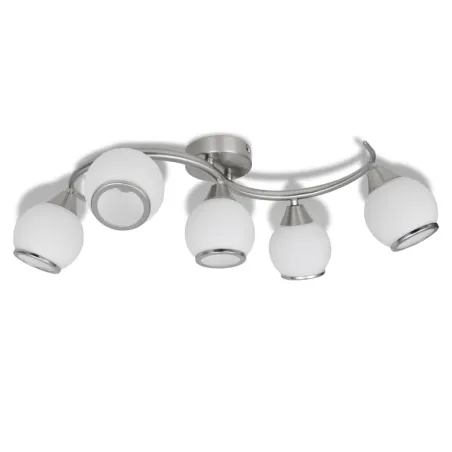 Plafonnier avec abat-jour en verre sur rail ondulé