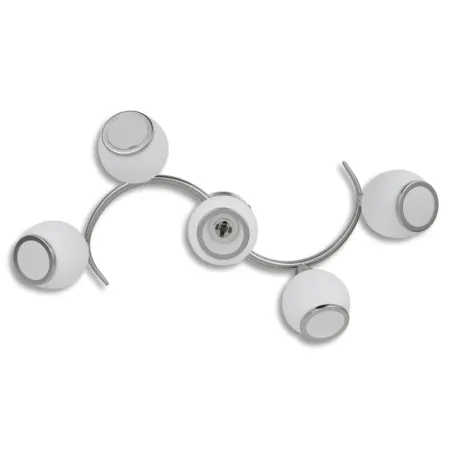 Plafonnier avec abat-jour en verre sur rail ondulé