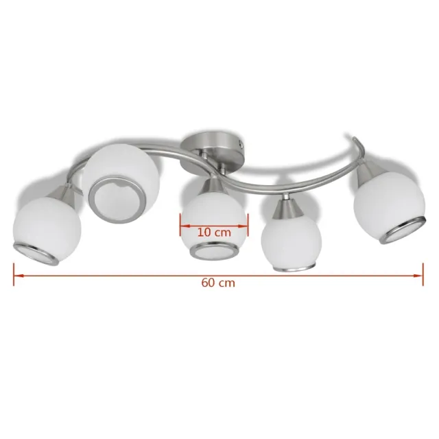 Plafonnier avec abat-jour en verre sur rail ondulé