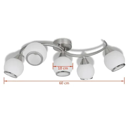 Plafonnier avec abat-jour en verre sur rail ondulé