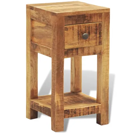 Table de chevet avec 1 tiroir Bois massif de manguier