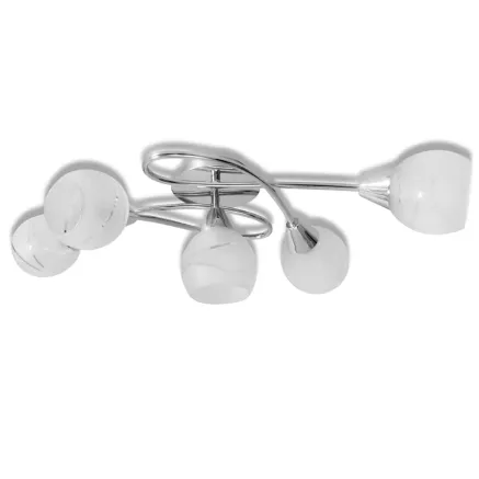 Plafonnier avec abat-jours en verre pour 5 ampoules E14 2