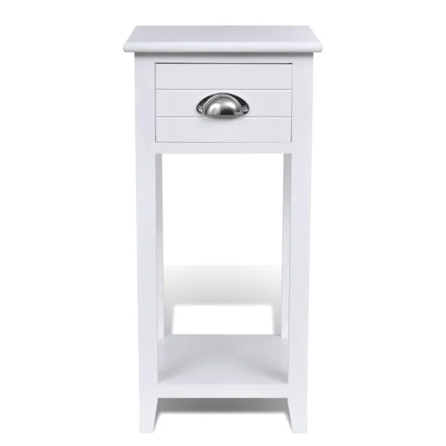 Table de chevet avec 1 tiroir Blanc
