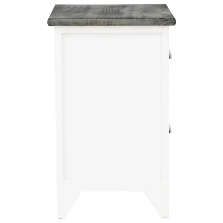 Table de chevet 2 pcs avec 2 tiroirs Gris et blanc