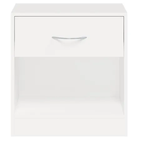 Table de chevet 2 pcs avec tiroir Blanc