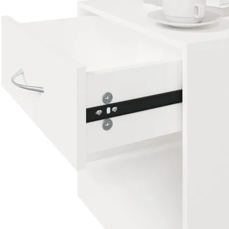 Table de chevet 2 pcs avec tiroir Blanc