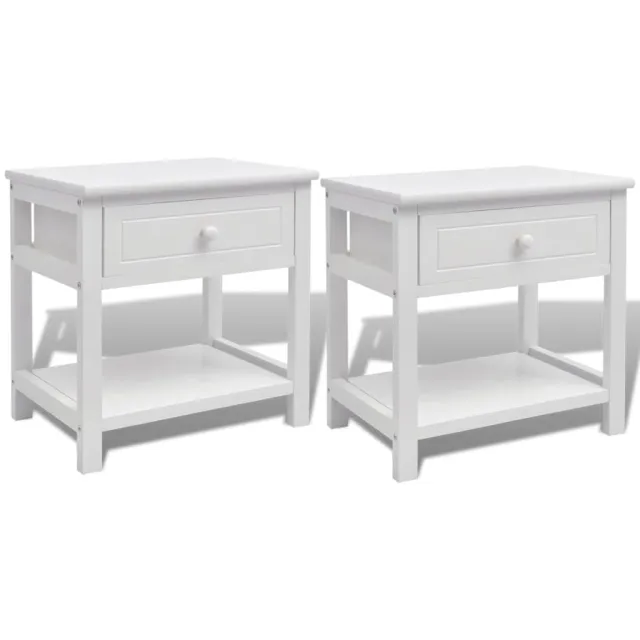 Table de chevet 2 pcs Bois Blanc