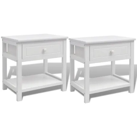 Table de chevet 2 pcs Bois Blanc