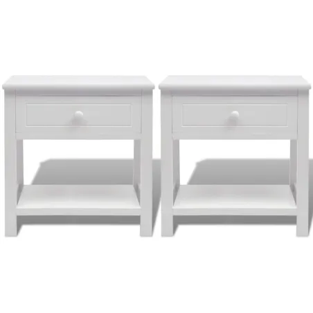 Table de chevet 2 pcs Bois Blanc