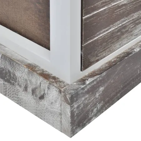 Table de chevet 2 pcs Marron et Blanc