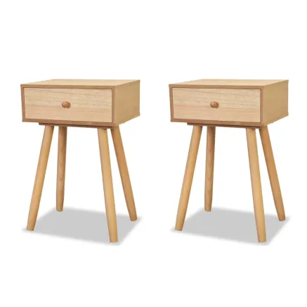 Table de chevet 2 pcs Bois de pin massif 40 x 30 x 61 cm Marron 2