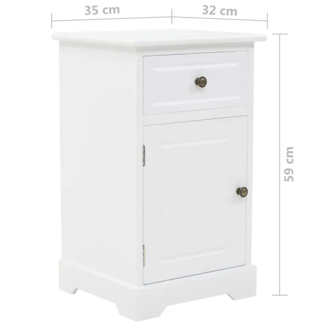 Table de chevet MDF et bois de pin 35x32x59 cm