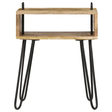 Table de chevet Bois de manguier massif 40x34x47 cm 2