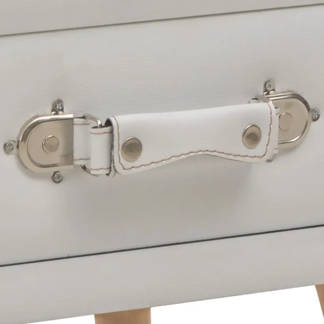 Table de chevet Blanc 40x35x40 cm Similicuir