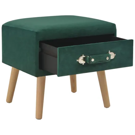 Table de chevet Vert 40x35x40 cm Velours 2