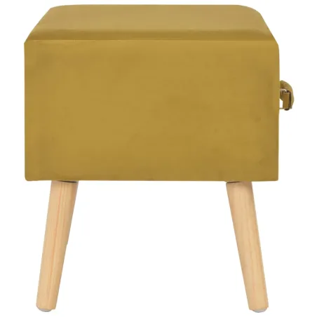 Table de chevet Moutarde 40x35x40 cm Velours