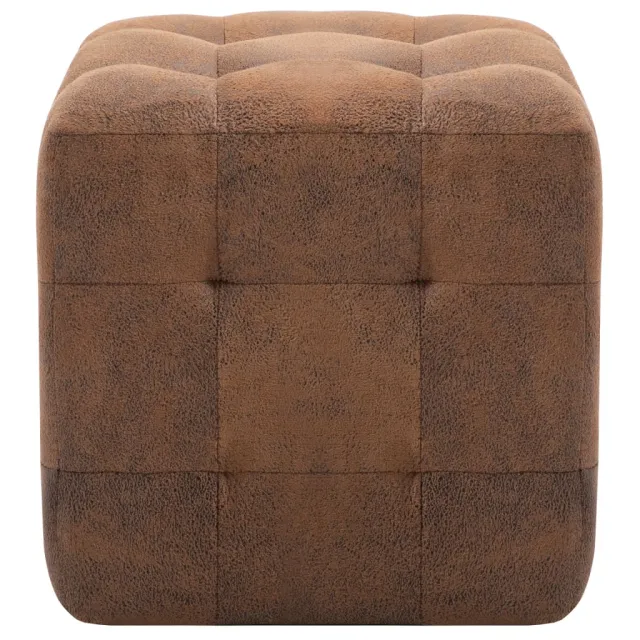 Tables de chevet 2 pcs Marron 30x30x30 cm Similicuir daim