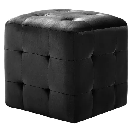 2 pcs Tables de chevet Noir 30x30x30 cm Tissu velours 2