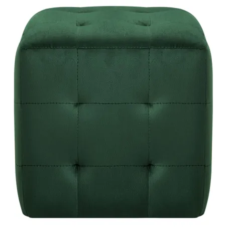 2 pcs Tables de chevet Vert 30x30x30 cm Tissu velours