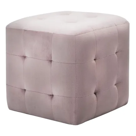 Tables de chevet 2 pcs Rose 30x30x30 cm Tissu velours 2
