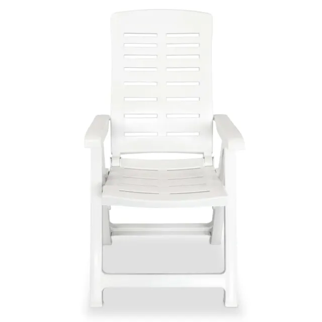 Chaises inclinables de jardin lot de 4 Plastique Blanc