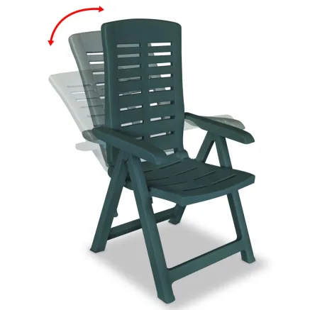 Chaises inclinables de jardin lot de 4 Plastique Vert 2