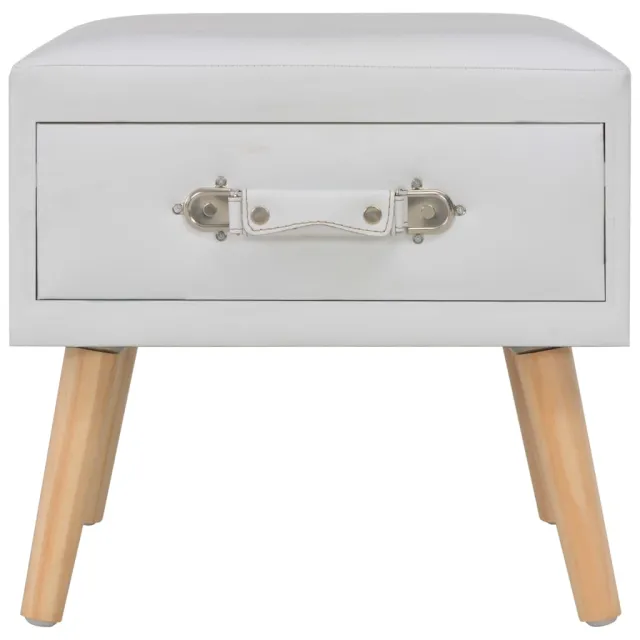 Tables de chevet 2 pcs Blanc 40x35x40 cm Similicuir