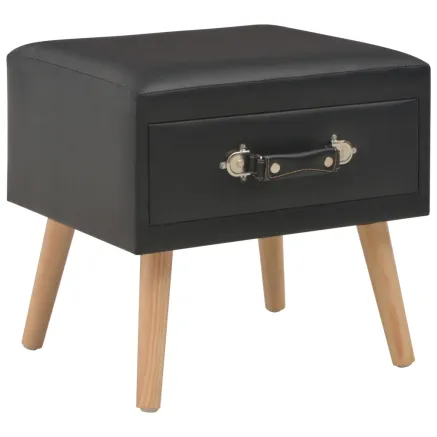 Tables de chevet 2 pcs Noir 40x35x40 cm Similicuir 2