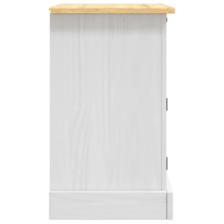 Table de chevet Gamme Corona pin mexicain Blanc 53x39x67 cm