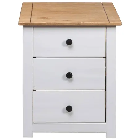 Table de chevet Blanc 46x40x57 cm Pin Gamme Panama