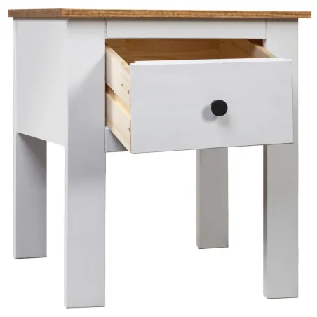 Table de chevet Blanc 46x40x57 cm Pin Gamme Panama